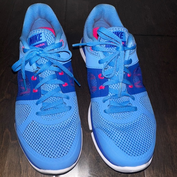 Women’s Nike Flex 2014 Run Sneaker Vibrant Blue/Pink Size 7.5 - Picture 2 of 14